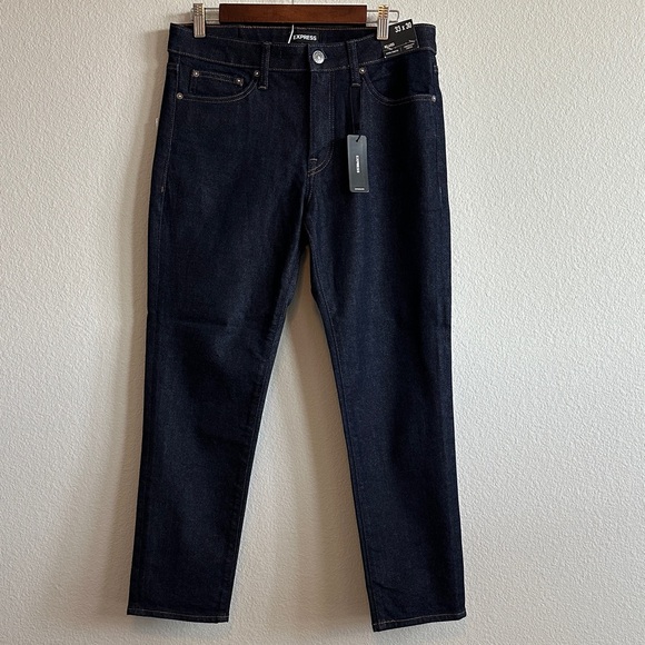 Express Men's Dark Denim Slim Jeans - Picture 1 of 7